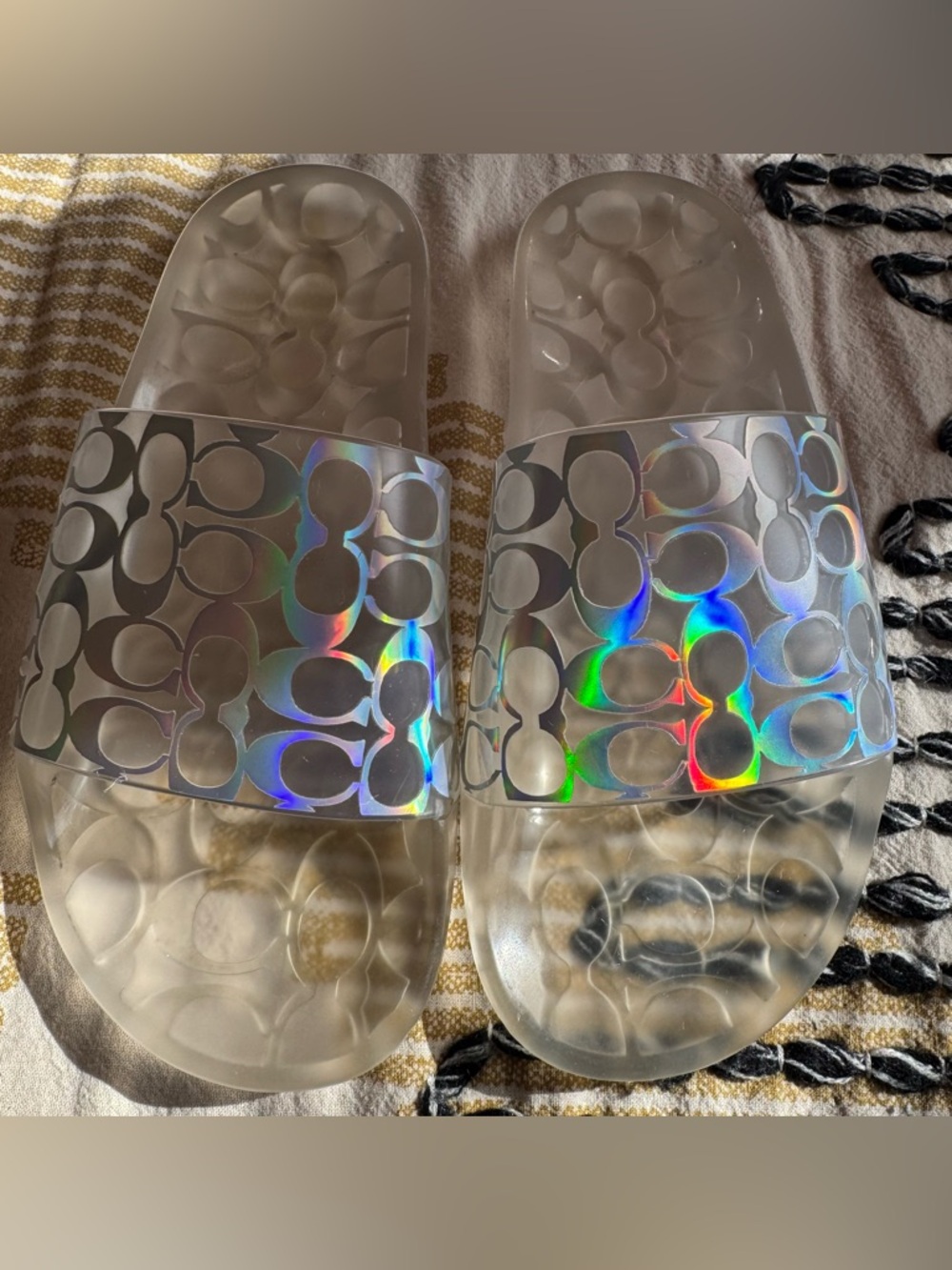 Coach Logo Jelly Slide Sandals